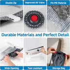 Travel Vacuum Storage Bags 16 Pack with USB Powered Electric Pump, Vacuum Seal Bags for Clothing Travel, Space Saver Bags for Luggage, Suitcase & Home Organization