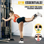 Ankle Resistance Bands with Cuffs, Resistance Bands for Working Out, Home Gym Workout Equipment for Women, Pilates Exercise, Hip, Leg, Glute Ankle Weights Training- Exercise Guides Included