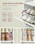 VASAGLE Shoe Cabinet with 3 Flip Drawers, Shoe Organizer, Adjustable and Removable Dividers, Holds 12-20 Pairs, Entryway, 9.4 x 23.6 x 47.7 Inches, Cloud White ULBC036WB02S