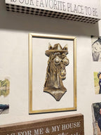 Newinhome Animal Heads Wall Decor (Includes Metal Frame) Resin Animals Sculptures Head Wall Hanging Decoration Gold vintage Wall Sculpture for Living Room Bedroom Office(Horse)