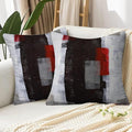 Red and Grey Abstract Art Artwork Pillow Cover, Gallery Modern Decorative Throw Pillows Cushion Cover for Bedroom Sofa Living Room 20 x 20 Inch Set of 2