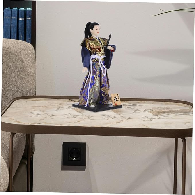 Japanese Samurai Doll 11.81 Inch Traditional Warrior Figurine Asian Collectible Desktop Ornament Japanese Culture Samurai Warrior Shelf Decor