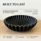 OAKOA Black Decorative Bowl for Home Decor - Modern Fruit Bowl for Kitchen Counter - Black Bowl Decor - Centerpiece Bowl - Organic Modern Decor