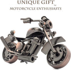 Motorcycle Gifts for Men Women - Handmade Metal Motorcycle Figurine - Unique Gifts for Bikers Him Dad Grandpa Husband Friend - Vintage Man Cave Home Office Desk Decor