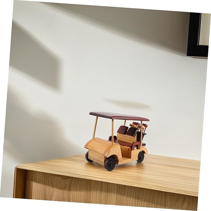 VICASKY Antique Wooden Car Statue Vintage Vehicle Sculpture Collectible Car Figurine for Home
