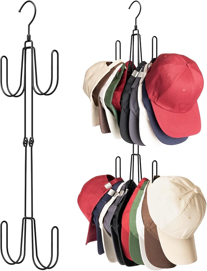 Hat Hangers for Closet, Stainless Steel Hat Organizer, Hat Racks for Baseball Caps, Cap Organizer for Baseball Caps, 1 Pack
