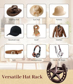 Cowboy Hat Hanger Wall Mount, 4 Pack Cowboy Hat Rack, Metal Horseshoe Hook, Horseshoe Decor, Western Hat Hook for Wall, Hat Holder for Entryway Closet, Bridle Hook for Tack Room, Horse Supplies