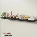 Floating Shelves for Wall 72 in x 9.3 in Deep, Wall Mounted Rustic Wood Shelf with Invisible Brackets for Storage & Display, Living Room Bedroom Bathroom, Black, 1 Pack