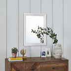 AAZZKANG Rectangular Wall Mirror Decorative Wood Framed Mirrors for Farmhouse Bedroom Bathroom Living Room Entryway Hanging Home Decor Small