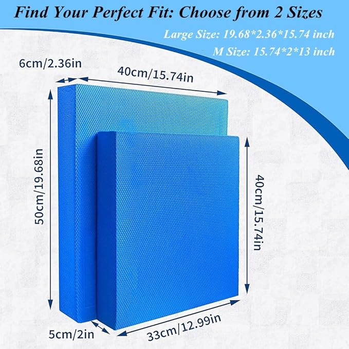 High-Density Balance Pad, Extra Large Balance Pad for Physical Therapy, TPU Foam Balance Board for Rehabilitation Stability Workout Knee and Ankle Exercise