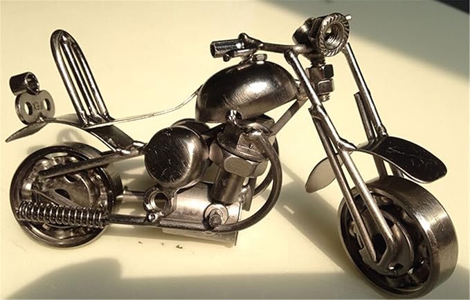 Creative Metal Motorcycle Model Artwork desktop Accessories Organizer Office Home Décor Accents (Black 36)