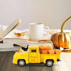 Fall Pumpkin Truck Decor Vintage Metal Truck with Pumpkins Ornament Cute Autumn Harvest Farmhouse Tabletop Tiered Tray Decoration for Thanksgiving Party Home Kitchen Office Tiered Tray Supplies