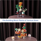 NiHome Clear Acrylic Display Stand for LEGO Botanical Collection Sets, Multi-Tier Showcase Figurine Display Shelf Riser for Collectibles and Room Decor, Perfume Riser Holder, Tabletop Plant Stand,2PCS