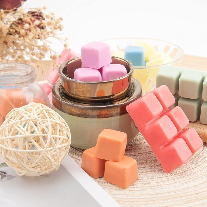 UCC Fall Wax Melts, Premium Plant Based Natural Autumn Soy Scented Melts Cubes, Wax Melts Tarts, Colored Wax Melt - 4 Pack