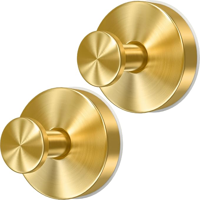 Gold Wreath-Hanger, 22 LB Strong Stainless Steel Suction-Cup-Wreath-Hooks, 2 Pack Wreath-Door-Hanger Fall Halloween Christmas Decorations, Welcome Sign for Front Door Indoor Outdoor, Reusable Holder