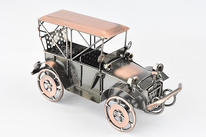 Metal Antique Vintage Car Model Home Décor Handmade Handcrafted Collections Collectible Vehicle (Bronze)