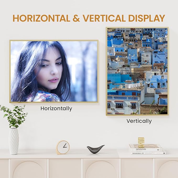 17x24 Aluminum Metal Picture Frame,Tempered Glass Gold Photo Frame 17x24 for Family Photo,Posters,Art,Document to Wall Mount Horizontally or Vertically