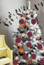 Briful 3.94'' Halloween Ornament Balls, 6PCS Large Decorative Yarn Balls Decorative Hanging Ornaments with Strings for Halloween Tree Thanksgiving Home Table Vase Bowl Decor