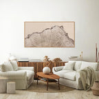 SIGNINART Large Tree Ring Framed Canvas Wall Art, Rustic Beige Nature Wooden Wall Decor, Neutral Wood Stump Artwork, Modern Art Prints for Bedroom Living Room Office 20"x40"