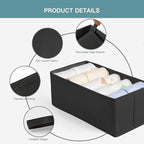 Criusia Drawer Organizer Clothes, 10 Pack Dresser Organizer for Baby Clothes, Underwear, Sock- Foldable Closet Organization and Storage Dividers Bins for Nursery, Bedroom (Black)