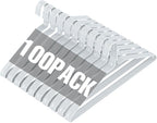 SPECILITE Wire Metal Clothes Hangers Bulk 100 Pack for Standard Size Suits, Coats, Shirts, Pants, Skirts, Space Saving, Non Slip,16 Inch 12 Gauge Ultra Thin, White