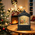 Christmas Snow Globe Lantern Water Glittering Santa Snow Globe with Music and Timer, USB Lined/Battery Operated, Christmas Eve Decorations Gifts, Lighted Lantern for Christmas Festival Decoration