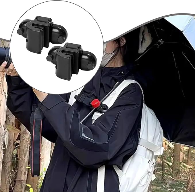 Vaveren Umbrella Holder Rain Stand Versatile Unisex Compact Comfortable Fishing Shelter Bracket Mount Accessory for Travel Gardening, Clip 2 Piece