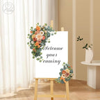 Odouzy Artificial Wedding Arch Flowers for Wedding Sign,Set of 2 for Wedding Welcome Ceremony Sign,Faux Floral Swags,Wedding, Banquet and Reception Backdrop Floral Decoration (Orange)