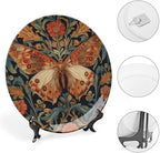 William Morris Art Wildflower Butterflies China Plates Decor for Club Farmhouse Art Decoration Custom Anniversary Idea Gifts Ceramic Ornaments Dessert Plates Including Bracket And Special Hook