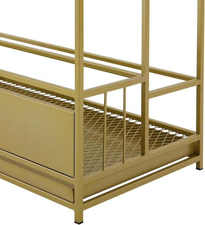 Umbrella Holder Entryway, Umbrella Stand Rack 26.8*12.6*27.6in Metal Square Umbrella Rack Organizer Removable Drip Tray Open Design Hollow-Out Design Drip Tray Handle Raised Feet