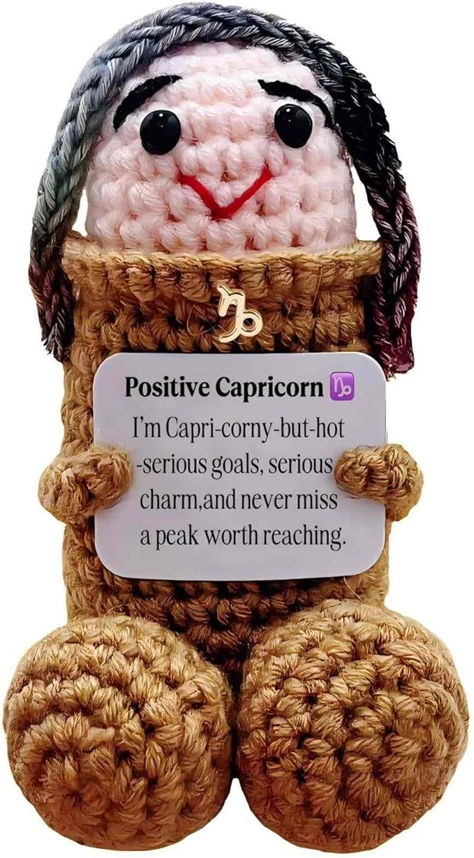 Capricorn Gifts Women Men Birthday Christmas,Capricorn Gifts Positive Card Inspirational Gift for Women Zodiac Astrology Plush Toy for Halloween,Retirement Bosses Day Stuff Things (Capricorn)