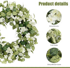 Jobflower 24 Inch Spring Wreaths for Front Door, All Seasons Summer Wreath with Fade-Resistant Greenery, Large Farmhouse Artificial Green Wreath for Outdoor Porch Wall Window Decor, Green