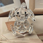 DUQGUHO Crystal Elephant Gifts for Women - Cute White Decor, Glass Figurine, Inspirational Gift for Mom - Home Animal Ornament Statue