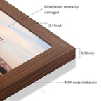 11x17 Picture Frame 3 Pack - Brown Poster Frame Display Pictures 9x15 with Mat or 11 x 17 Without Mat for Wall Hanging Horizontal and Vertical