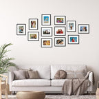 Rempry 8x10 Picture Frame, Display Pictures 5x7 with Mat or 8x10 Without Mat, Wall Hanging or Tabletop Photo Frame with Shatter Resistant Plexiglass, Black, 1 Pack