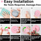 Pink Wreath Hangers for Front Door, 22LB Suction Cup Wearth Hooks for Easter Christmas Decorations, Reusable Wreath Door Hanger for Glass Window Indoor Outdoor, Strong Garland Hangers for Door Frame