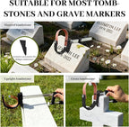 Headstone Wreath Hanger, 2-Pack Adjustable Cemetery Wreath Holder for 1'' to 5'' Tombstones & Grave Markers, Black,Heavy Duty Wind-Resistant Decoration for Christmas, Memorial Day, Easter