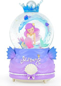 BREIS Snow Globe,3.15 Inch Mermaid Music Snow Globes with Automatic Snowflake LED Lights,Unique Birthday Christmas Valentine's Day Gift for Girls Kids Adults Home Decorations