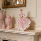 Guichifun Fairy Statue Collection Home Decoration - Pink Leaf Angel Girls Resin Modern Table Decor for Living Room Office Sculpture Decor for Women Indoor Rustic Figurines Gift 5 x 3 x 7.5 Inch