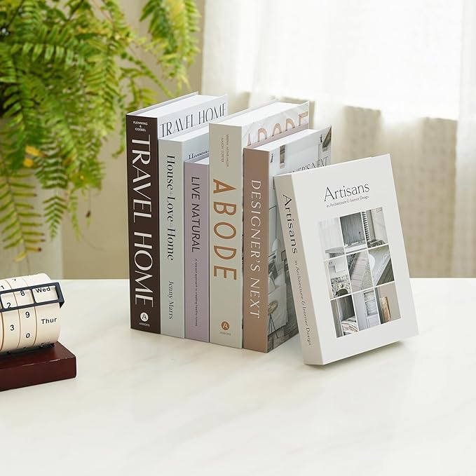 3 PCS Faux Decorative Books for Home Decor-Coffee Table Books Decor-Aesthetic Fake/Faux Books for Decoration,libros Decoration for Coffee Table, Shelf Accessories (Travel House Live Natural)