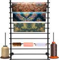 12-Tier Wall Mounted Scarf Rack, Scarf Display Rack, Towels Storage Hanger, Commercial Hijab Scarf Holder Organizer Space Saving for Retail Stores, Boutiques, Home (Black, 31.5in Width)