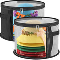 2-Pack Hat Organizer Box for Cowboy Hat Storage,Hat Boxes for Women Storage,Classic Black and Grey