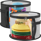2-Pack Hat Organizer Box for Cowboy Hat Storage,Hat Boxes for Women Storage,Classic Black and Grey