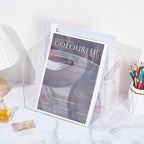 UNICRAFTALE Acrylic Magazine Holder Transparent Acrylics Newspaper Magazines Stand Organizer with handles Rectangle Acrylic File Storage Book Basket Box for Office Bedroom Home