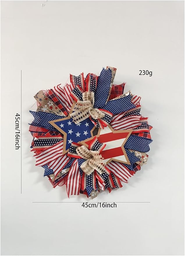 250th Anniversary Wreath for Front Door, USA 250th Anniversary Patriotic Wreath, Red White Blue America 250 Door Wreath, Handmade 250 Anniversary USA Wreath for Home Porch Wall Decor