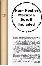 A&S Mezuzot Alumium Mezuzah Case in Silver Shin Design Weatherproof Door Mezuza Judaica Art for Home Blessing (Gold, 7 Inches)
