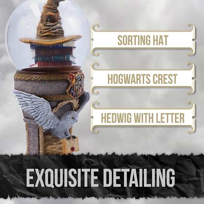 Nemesis Now Harry Potter Hogwarts Snow Globe, Officially Licensed Collectible Merchandise, Hand-Painted Resin, Features Hedwig and The Sorting Hat