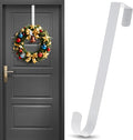 12 in Wreath Hanger for Front Door White Wreath Hangers Over The Door Hanger Hook Wreaths Holder Christmas Easter Halloween Fall Hanging Wreaths Hook Decorative Wide