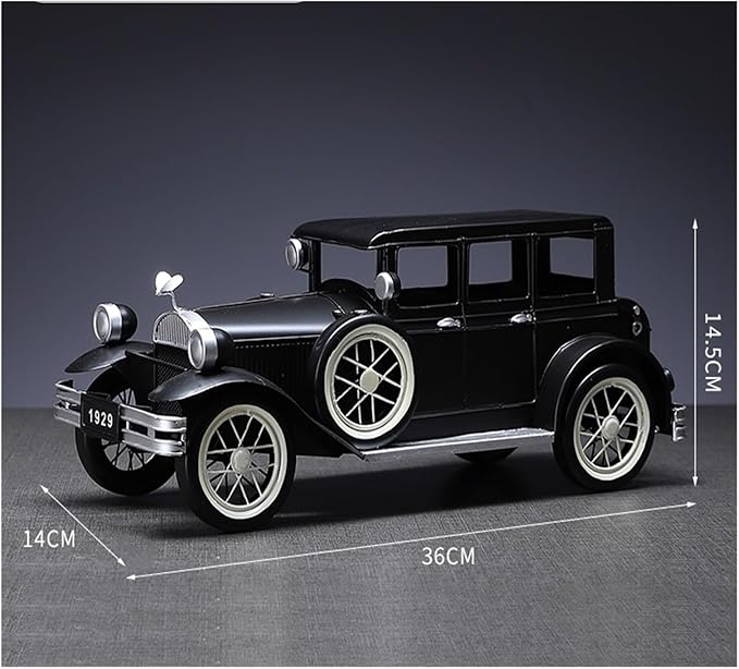 Mini Cars Replica Retro Nostalgic Iron Classic Car Ornaments Home Living Room TV Cabinet Car Model Desktop Decorations Race Car Birthday Party Decorations(Black)