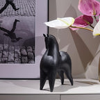 Cynkeyee Black Horse Statue Home Decor - Modern Abstract Horse Statues, Minimalist Decor Matte Black Horses Gift for Living Room Centrepiece Knick Knacks for Shelves 11.5x4.25x8.5 Inch